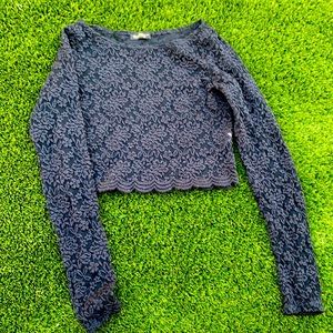 Lace Long Sleeve Crop Top